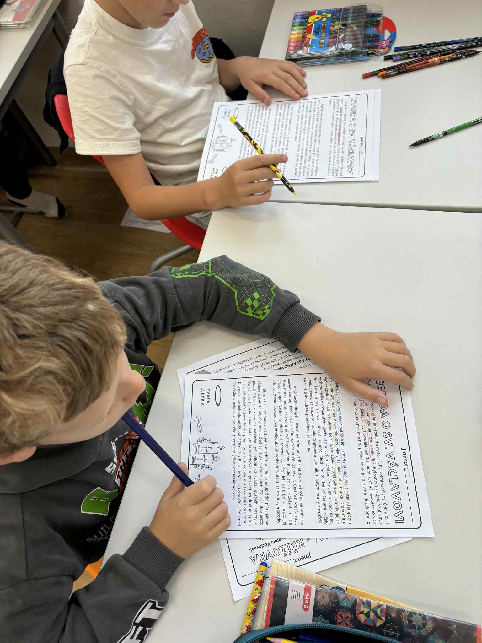 Projektové vyučování Sv. Václav v 5. třídě